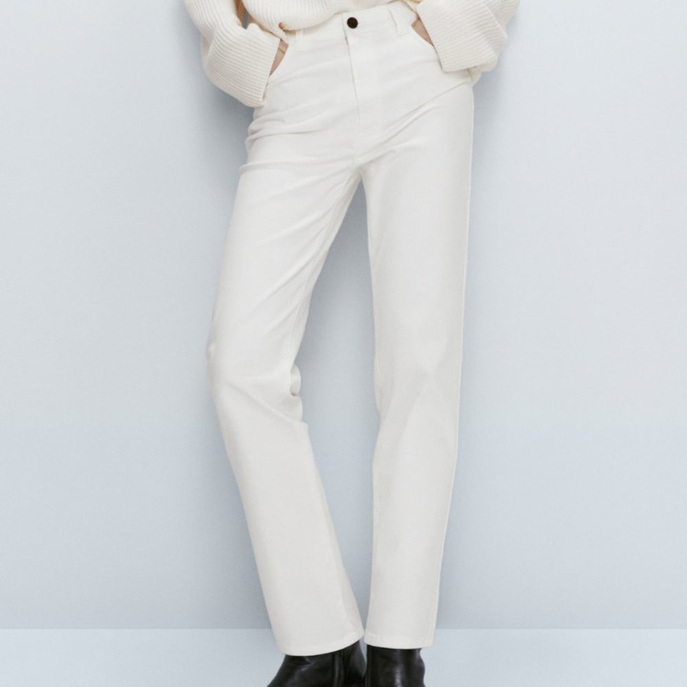 Massimo Dutti SLIM-FIT CROPPED MID-WAIST TROUSERS